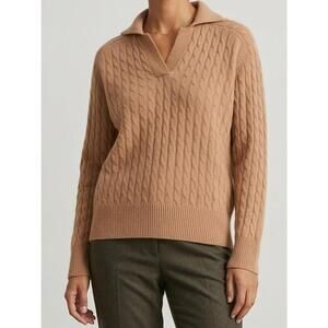 NEW PUROTATTO polo cashmere sweater in brown